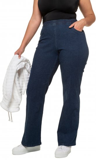 Ulla Popken Wide Leg Elastic Waist Mary Fit Marlene Stretch Jeans Denim Blue - Jeansy & Spodnie w Dużych Rozmiarach – Plus Size - 