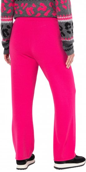 Ulla Popken Fine Sweater Knit Wide Leg Pants Red - Jeansy & Spodnie w Dużych Rozmiarach – Plus Size - 