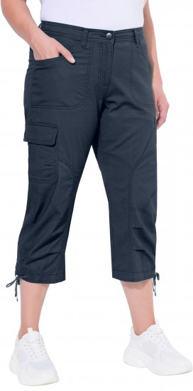 Ulla Popken Stretch Cotton Cargo Crop Pants Navy - Jeansy & Spodnie w Dużych Rozmiarach – Plus Size - 