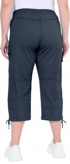 Ulla Popken Stretch Cotton Cargo Crop Pants Navy - Jeansy & Spodnie w Dużych Rozmiarach – Plus Size - 