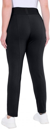 Ulla Popken Slim Leg Sienna Fit Ponte Stretch Knit Pants Black - Jeansy & Spodnie w Dużych Rozmiarach – Plus Size - 