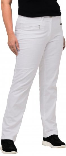 Ulla Popken Summer Pants Mony Snow White - Jeansy & Spodnie w Dużych Rozmiarach – Plus Size - 