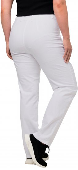 Ulla Popken Summer Pants Mony Snow White - Jeansy & Spodnie w Dużych Rozmiarach – Plus Size - 