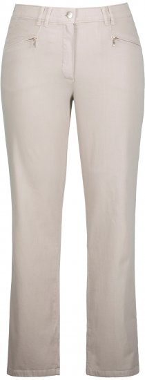 Ulla Popken Summer Pants Mony Beige - Jeansy & Spodnie w Dużych Rozmiarach – Plus Size - 