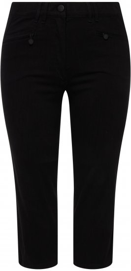 Ulla Popken Mony Stretch Capri Pants Black - Jeansy & Spodnie w Dużych Rozmiarach – Plus Size - 