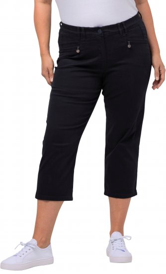 Ulla Popken Mony Stretch Capri Pants Navy - Jeansy & Spodnie w Dużych Rozmiarach – Plus Size - 