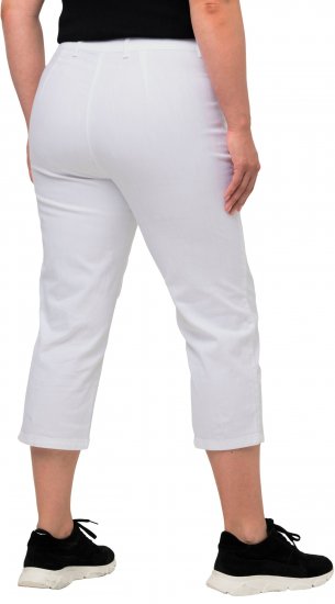 Ulla Popken Mony Stretch Capri Pants Snow White - Jeansy & Spodnie w Dużych Rozmiarach – Plus Size - 