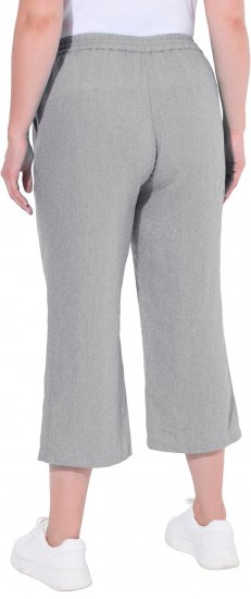 Ulla Popken Cool Linen Elastic Waist Capri Pants Light Grey Melange - Jeansy & Spodnie w Dużych Rozmiarach – Plus Size - 
