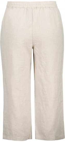 Ulla Popken Cool Linen Elastic Waist Capri Pants Brown - Jeansy & Spodnie w Dużych Rozmiarach – Plus Size - 