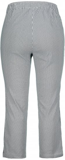 Ulla Popken Check Bengaline Slim Leg Sienna Fit Stretch Crop Pants Black - Jeansy & Spodnie w Dużych Rozmiarach – Plus Size - 