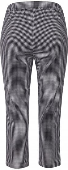 Ulla Popken Check Bengaline Slim Leg Sienna Fit Stretch Crop Pants Navy - Jeansy & Spodnie w Dużych Rozmiarach – Plus Size - 
