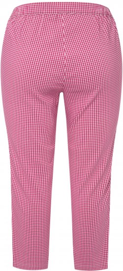 Ulla Popken Check Bengaline Slim Leg Sienna Fit Stretch Crop Pants Pale Lilac - Jeansy & Spodnie w Dużych Rozmiarach – Plus Size - 
