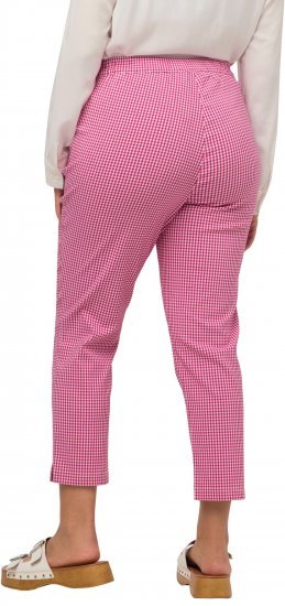 Ulla Popken Check Bengaline Slim Leg Sienna Fit Stretch Crop Pants Pale Lilac - Jeansy & Spodnie w Dużych Rozmiarach – Plus Size - 