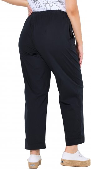 Ulla Popken Wide Leg Ruby Fit Stretch Chino Pants Navy - Jeansy & Spodnie w Dużych Rozmiarach – Plus Size - 