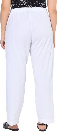 Ulla Popken Wide Leg Ruby Fit Stretch Chino Pants Snow White - Jeansy & Spodnie w Dużych Rozmiarach – Plus Size - 