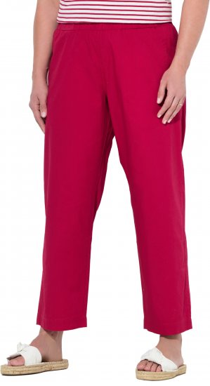 Ulla Popken Wide Leg Ruby Fit Stretch Chino Pants Salsa - Jeansy & Spodnie w Dużych Rozmiarach – Plus Size - 