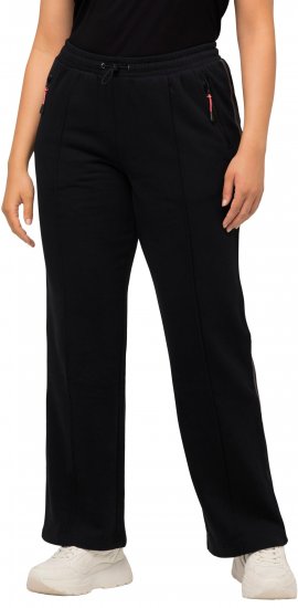 Ulla Popken Holo Detail Sweatpants Black - Jeansy & Spodnie w Dużych Rozmiarach – Plus Size - 