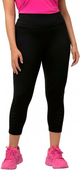 Ulla Popken Quick Dry Sport Crop Leggings Black - Jeansy & Spodnie w Dużych Rozmiarach – Plus Size - 