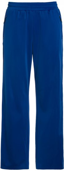 Ulla Popken Snap Placket Side Seam Wide Leg Recycled Polyester Knit Joggers Blue - Jeansy & Spodnie w Dużych Rozmiarach – Plus Size - 