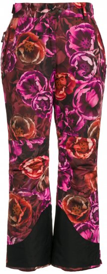 Ulla Popken Hyprar Rose Print Fully Lined Ski Pants Orange - Jeansy & Spodnie w Dużych Rozmiarach – Plus Size - 