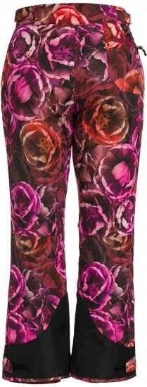 Ulla Popken Hyprar Rose Print Fully Lined Ski Pants Orange - Jeansy & Spodnie w Dużych Rozmiarach – Plus Size - 