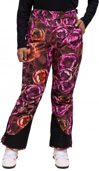 Ulla Popken Hyprar Rose Print Fully Lined Ski Pants Orange - Jeansy & Spodnie w Dużych Rozmiarach – Plus Size - 