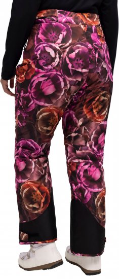 Ulla Popken Hyprar Rose Print Fully Lined Ski Pants Orange - Jeansy & Spodnie w Dużych Rozmiarach – Plus Size - 