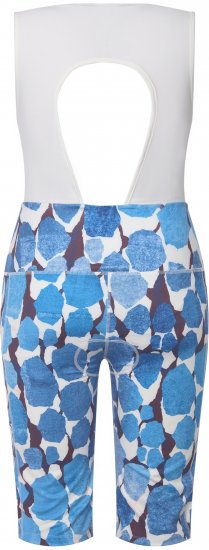 Ulla Popken Abstract Print Padded Cycling Shorts With Suspenders White - Jeansy & Spodnie w Dużych Rozmiarach – Plus Size - 