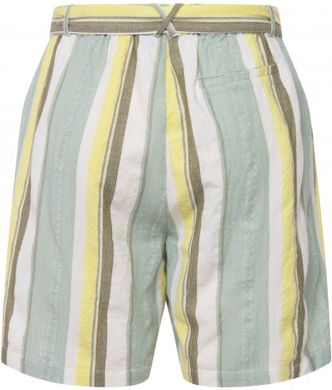 Ulla Popken Striped Wide Leg Elastic Waistband Shorts White - Jeansy & Spodnie w Dużych Rozmiarach – Plus Size - 