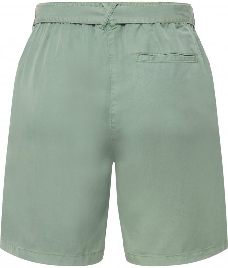 Ulla Popken Tie Belt Lyocell Shorts Moss Green - Jeansy & Spodnie w Dużych Rozmiarach – Plus Size - 