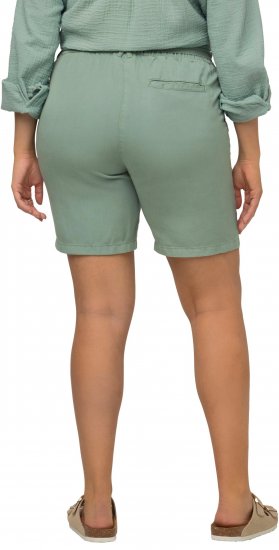 Ulla Popken Tie Belt Lyocell Shorts Moss Green - Jeansy & Spodnie w Dużych Rozmiarach – Plus Size - 