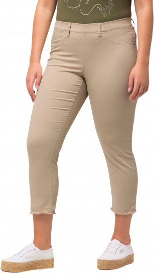 Ulla Popken Stretch Blend Bengaline Pants Dark Putty - Jeansy & Spodnie w Dużych Rozmiarach – Plus Size - 