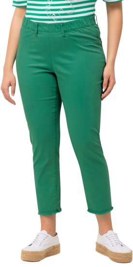 Ulla Popken Stretch Blend Bengaline Pants Emerald Green - Jeansy & Spodnie w Dużych Rozmiarach – Plus Size - 