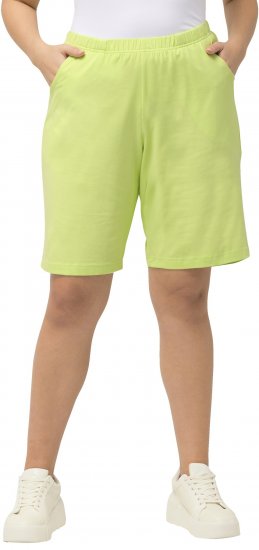 Ulla Popken Stretch Knit Bermuda Shorts Green - Jeansy & Spodnie w Dużych Rozmiarach – Plus Size - 