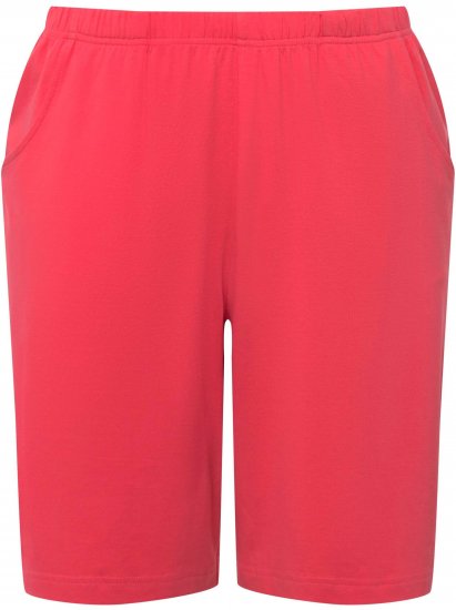 Ulla Popken Stretch Knit Bermuda Shorts Red - Jeansy & Spodnie w Dużych Rozmiarach – Plus Size - 