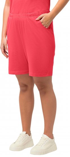 Ulla Popken Stretch Knit Bermuda Shorts Red - Jeansy & Spodnie w Dużych Rozmiarach – Plus Size - 