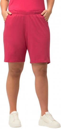 Ulla Popken Stretch Knit Bermuda Shorts Red - Jeansy & Spodnie w Dużych Rozmiarach – Plus Size - 