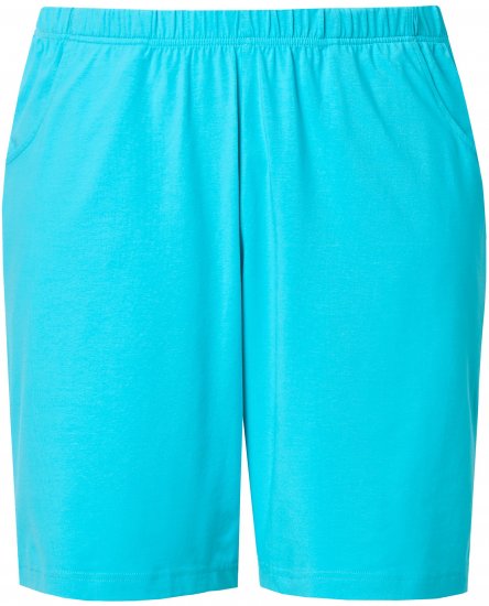 Ulla Popken Stretch Knit Bermuda Shorts Blue - Jeansy & Spodnie w Dużych Rozmiarach – Plus Size - 