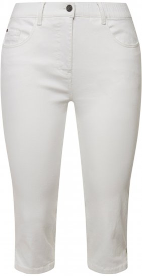 Ulla Popken Basic Capri Sarah Fit Jeans Snow White - Jeansy & Spodnie w Dużych Rozmiarach – Plus Size - 