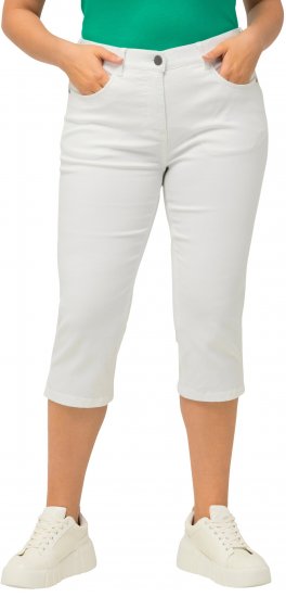 Ulla Popken Basic Capri Sarah Fit Jeans Snow White - Jeansy & Spodnie w Dużych Rozmiarach – Plus Size - 