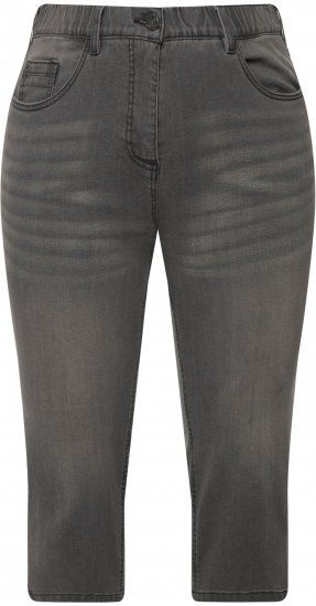 Ulla Popken Basic Capri Sarah Fit Jeans Gray - Jeansy & Spodnie w Dużych Rozmiarach – Plus Size - 