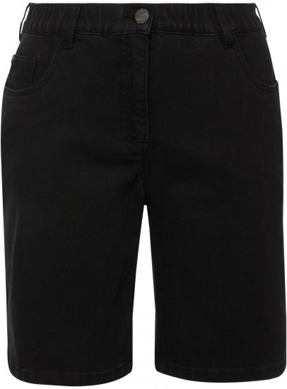Ulla Popken Basic Denim Mandy Bermuda Shorts Black - Jeansy & Spodnie w Dużych Rozmiarach – Plus Size - 