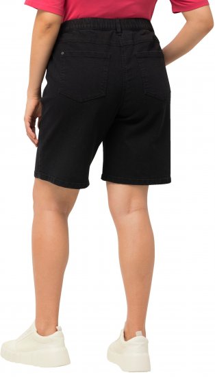 Ulla Popken Basic Denim Mandy Bermuda Shorts Black - Jeansy & Spodnie w Dużych Rozmiarach – Plus Size - 