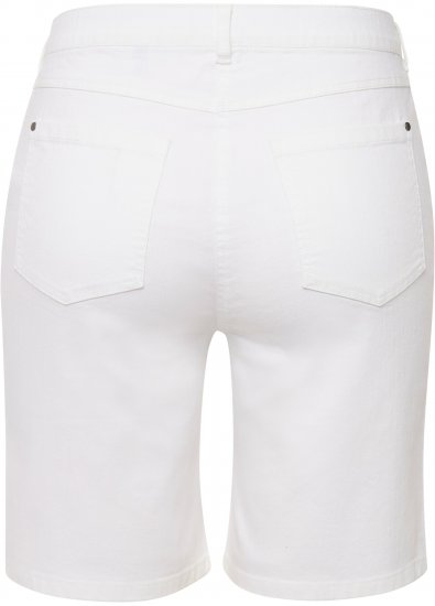Ulla Popken Basic Denim Mandy Bermuda Shorts Snow White - Jeansy & Spodnie w Dużych Rozmiarach – Plus Size - 