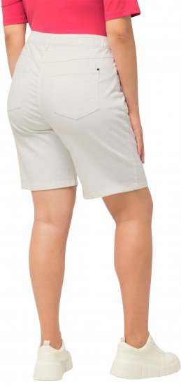 Ulla Popken Basic Denim Mandy Bermuda Shorts Snow White - Jeansy & Spodnie w Dużych Rozmiarach – Plus Size - 