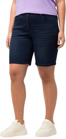 Ulla Popken Basic Denim Mandy Bermuda Shorts Blue Denim - Jeansy & Spodnie w Dużych Rozmiarach – Plus Size - 