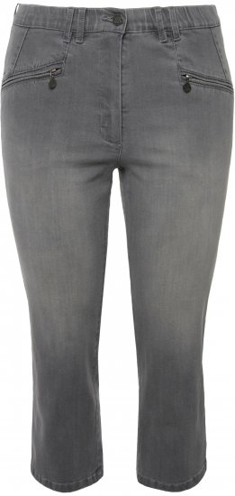 Ulla Popken Cropped Stretch Blend Mony Jeans Denim Blue - Jeansy & Spodnie w Dużych Rozmiarach – Plus Size - 