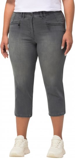 Ulla Popken Cropped Stretch Blend Mony Jeans Denim Blue - Jeansy & Spodnie w Dużych Rozmiarach – Plus Size - 