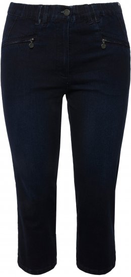 Ulla Popken Cropped Stretch Blend Mony Jeans Denim Blue - Jeansy & Spodnie w Dużych Rozmiarach – Plus Size - 