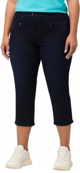 Ulla Popken Cropped Stretch Blend Mony Jeans Denim Blue - Jeansy & Spodnie w Dużych Rozmiarach – Plus Size - 